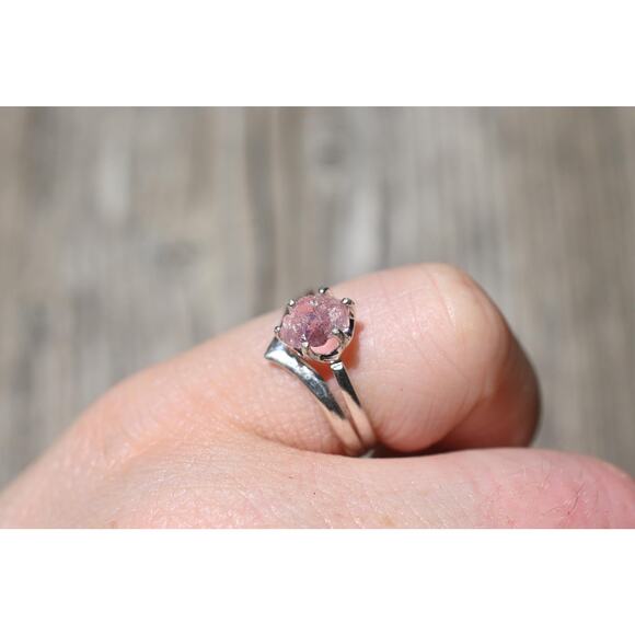 Pink tourmaline engagement ring set size 3 4 5 6 7 8 9 10 11 12 13 - Picture 5 of 8